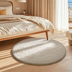 Ophanie 2 Ft Round Area Rug, Ivory Washable Shag Rug - Image 3