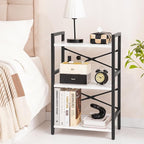 Yoobure Bookshelf Small Book Shelf, Solid Industrial 3 Tier Shelf Bookcase - Image 2