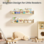 upsimples 2 Pack Nursery Book Shelves, 23.6 Inch Floating Bookshelves - Image 7