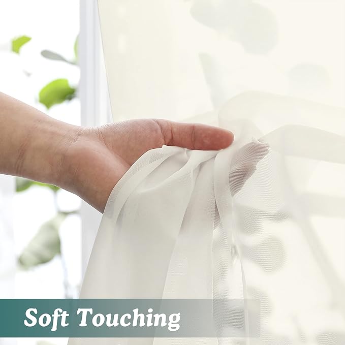 Chyhomenyc Sheer Valances for Windows, Light Filtering Small Window Curtains - Image 8