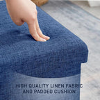 Ornavo Home 2 Pack 15 Inch Folding Storage Ottoman - Image 6