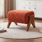 Linen Padded footstools Mid Century Modern Ottoman by Unknown