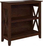Bush Home Key West Small 2 Shelf Bookcase in Bing Cherry, Compact Home Organizer by BushHome