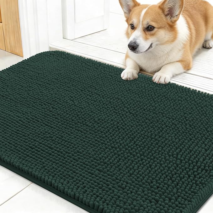 OLANLY Dog Door Mat for Muddy Paws 30x17, Super Absorbent Chenille Mud Mat | by OLANLY