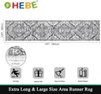 HEBE Hallway Runner Rug 2'8''x12', Washable Non Slip Kitchen Rug Runner | Soft - Image 2