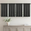 MIULEE Set of 4 Dark Grey 45 Inch Short Blackout Kitchen Window Curtains | by MIULEE