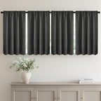 MIULEE Set of 4 Dark Grey 45 Inch Short Blackout Kitchen Window Curtains | by MIULEE