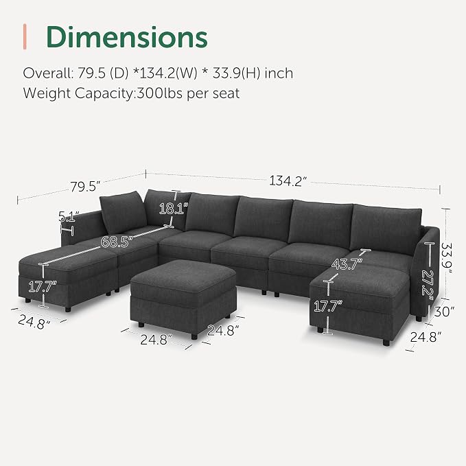 HONBAY Modular Sectional Sofa - Image 2