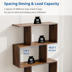 Cozy Castle Set of 2 Geometric Bookcase, S-Shaped Modern Bookshelf, Room - Image 6