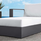 Modway Tahoe Aluminum Outdoor Chaise Lounge in Gray White - Image 9