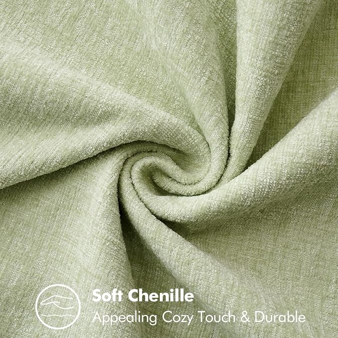 MIULEE Decorative Lumbar Throw Pillow Covers 12x20 Inch Light Green 2 Pack | - Image 4