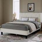 Novilla King Bed Frame and Headboard, King Bed Frame, Velvet Upholstered Bed - Image 3