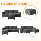 Sectional Sofa Couches for Living Room, Comfy Fabric Convertible Sectionals - Image 6