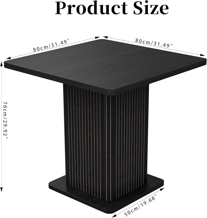 Small Black Dining Table for 2-4, 31.5 Inch Farmhouse Square Kitchen Table - Image 2