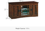 Leick Home 82350 Solid Wood Mission Oak Three Door TV Stand - Image 5