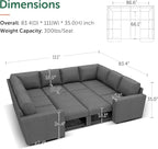 HONBAY Sleeper Sectional Couch - Image 2
