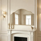 Besdomus Oversized Scalloped Gold Mirror: 54"x34" Modern Minimalist Wood Frame - Image 6