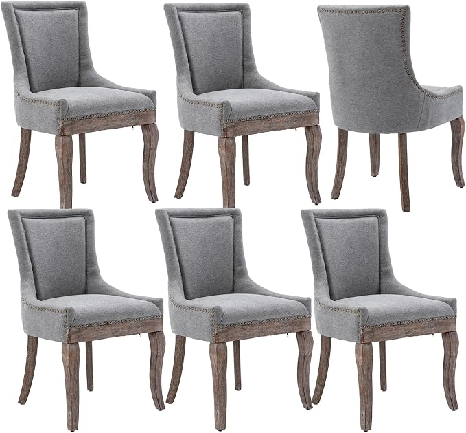 Modern Dining Chairs Set of 6, High Back Dining Chairs Side Chairs by MZDOO
