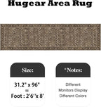 2'6''x8' Brown Vintage Floral Washable Runner Rug - Image 2