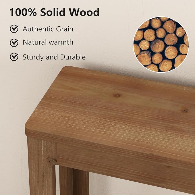 Solid Wood Console Table 63", Farmhouse Sofa Table - Image 3