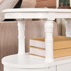 Narrow End Side Table with 2 Storage Drawers and Open Shelf, Retro Vintage Slim - Image 7