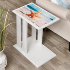 BLACK FOREST DECOR Starfish & Shells Wood Side Table by BLACKFORESTDECOR