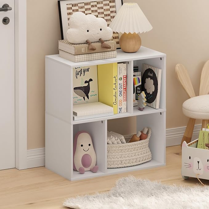 Furinno DALY Book Shelf, 4-Cube Bookshelf, Cube Storage Organizer Bookcase - Image 2