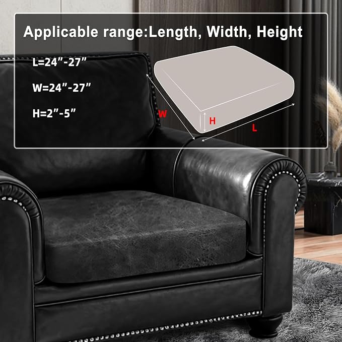 ANARACHON Leather Look Couch Cushion Covers Sofa Seat Slipcovers Sets Couches - Image 3
