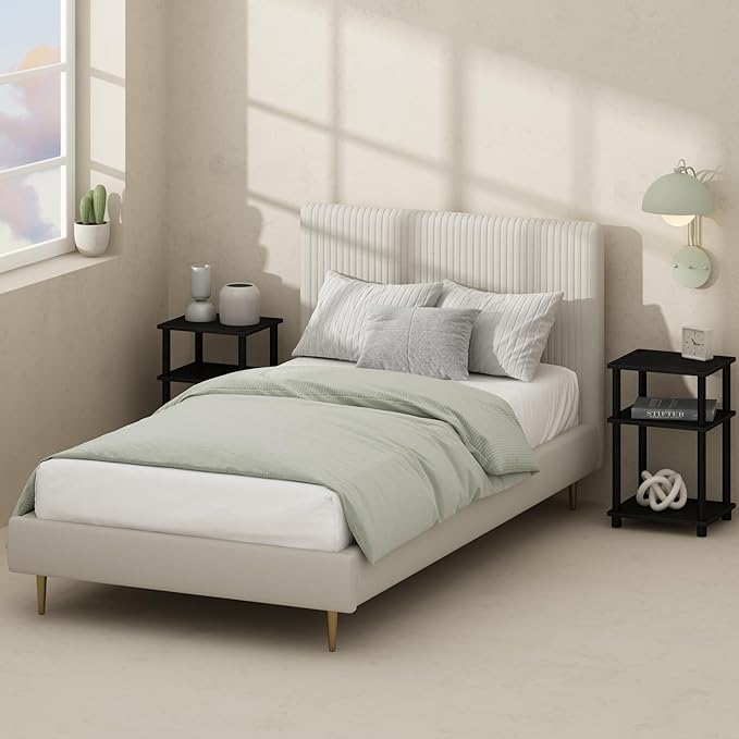Furinno Just 3-Tier Turn-N-Tube Open Storage Nightstand, Plastic Poles - Image 3