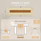 FEXIA Boho Table Runner 60 Inches Long Macrame Summer Decor Coffee Table Cover - Image 2