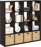 Furinno Cubicle Book Shelf, 16-Cube Bookshelf, Extra Thick Frame Reversible by Furinno-FitsYourSpaceFitsYourBudget