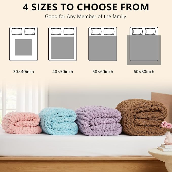 L'AGRATY Chunky Knit Throw Blanket - Image 4