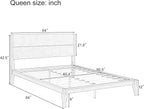 Merax Queen Size Bamboo Platform Bed, Mid-Century Modern Bed Frame - Image 2