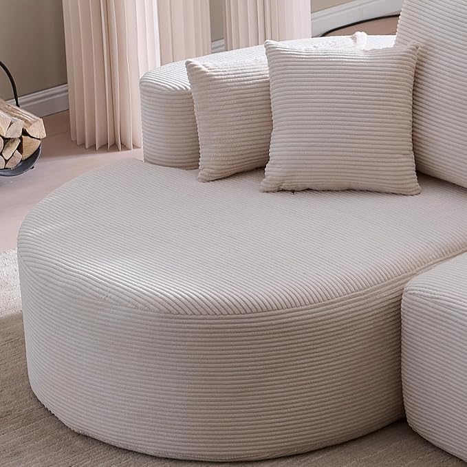 106'' Sectional Curved Sofa Sponge Couch - Image 3