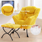 Tiita Lazy Chair with Ottoman, Comfy Leisure Sofa Reading Chair with Footrest - Image 4