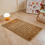 Coffee Rabbit Striped Plush Rug 2'x3', Fluffy Shaggy Area Rug by CHOVY