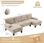 Karl home 111" Sectional Sofa U-Shaped 4-Seat Couch - Image 2