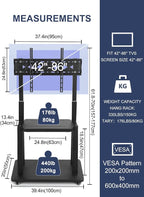 Mobile TV Stand on Wheels for 42-86 Inch Flat/Curved LED/LCD/OLED Rolling TV - Image 5