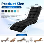 Chaise Lounge Cushions Outdoor, Waterproof & Fade Resistant Patio Lounge Chair - Image 2