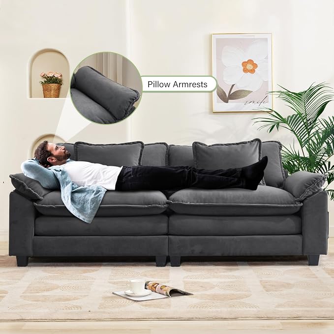 Oprisen 86" Modular Sectional Sofa, Comfy Cloud Couch Sectional Sofa - Image 5