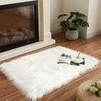 Goolela White Fluffy Faux Fur Rug - Image 9