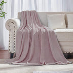 Dusty Rose Pink Fleece Plush Throw Blanket 50"x60"for Couch Fuzzy Cozy | Super by JIAHANNHA