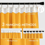 MIULEE Yellow Back Tab Blackout Curtains 52x96 Inch Long 2 Panels Set | Rod - Image 3