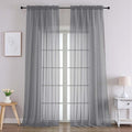 Chyhomenyc Charcoal Grey Sheer Curtains 96 Inches Long 2 Panels, Light by Chyhomenyc