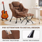 Tiita Lazy Chair with Ottoman, Comfy Leisure Sofa Armchair with Ottoman - Image 5