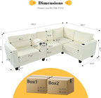 Ball & Cast 105.5" L-Shaped Sectional Sofa Bed - Image 2