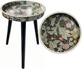 Small Round Side Table Vintage Floral by Zosenley
