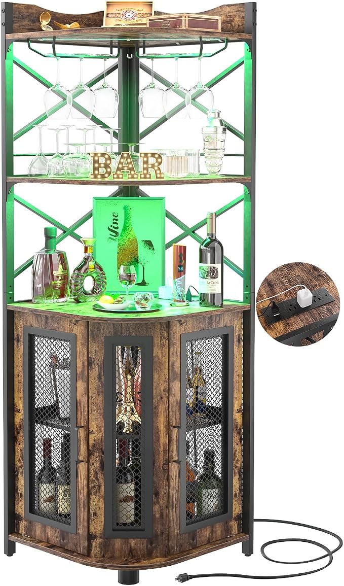 Aheaplus Corner Bar Cabinet by Aheaplus