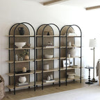 Nathan James Amara Bohemian 5-Shelf Etagere Bookcase, Rattan Open Bookshelf - Image 9