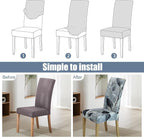 BIETYONE Stretch Dining Chair Covers Set of 6, Soft Removable Washable Kitchen - Image 4